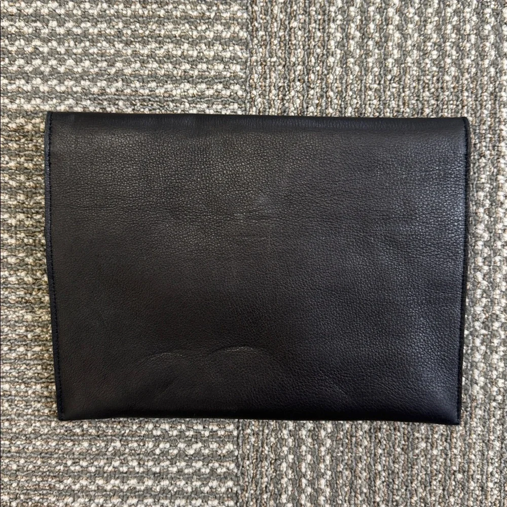 J.J. Winters Black Leather Billie Tech Case/ Clutch